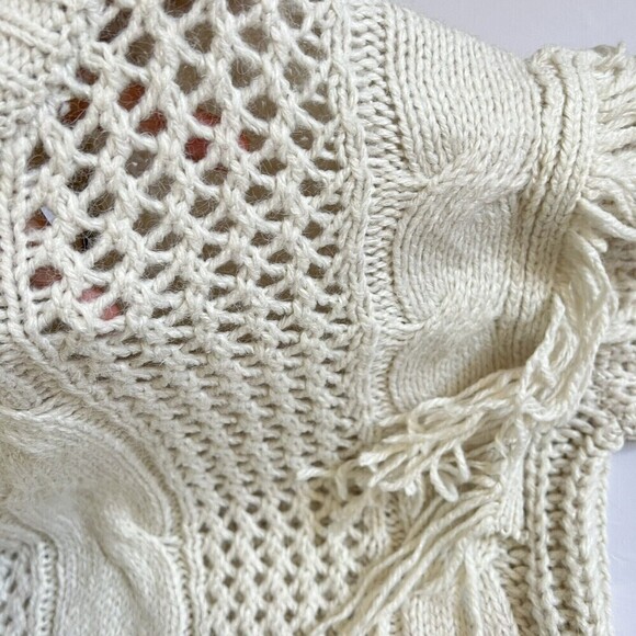 Forever 21 Contemporary Womens Beige Boho Long Sleeve Knit Sweater Size S - Picture 5 of 11